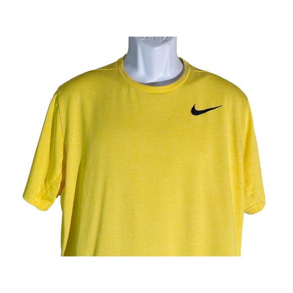 NIKE Dri-Fit Men's Short Sleeve Pull-Over Workout Yellow T-Shirt Large - Picture 2 of 5